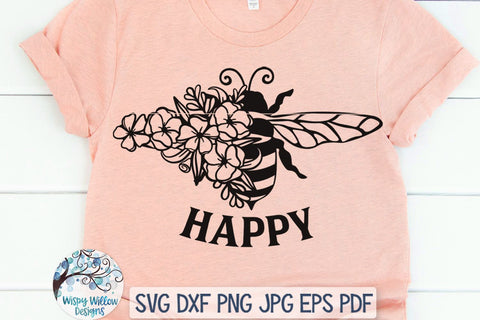 Bee Happy SVG SVG Wispy Willow Designs 