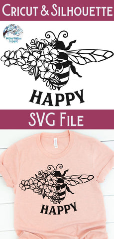 Bee Happy SVG SVG Wispy Willow Designs 