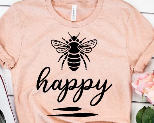 Bee Happy SVG - Teacher SVG - Positive SVG SVG She Shed Craft Store 