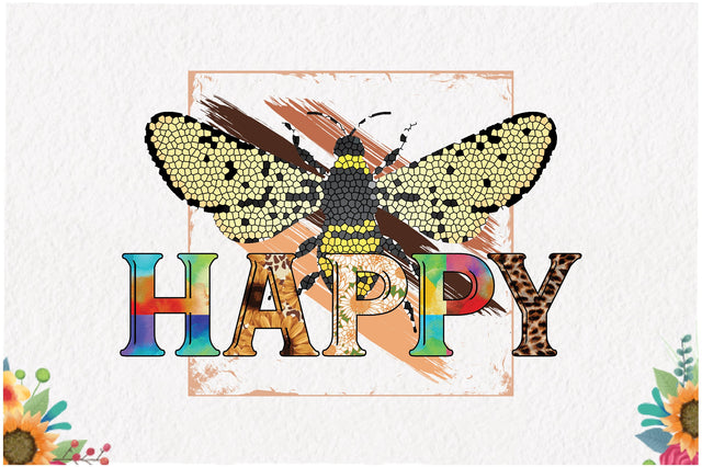 Bee Happy Vintage Sublimation Sublimation Jagonath Roy 