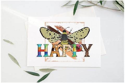 Bee Happy Vintage Sublimation Sublimation Jagonath Roy 