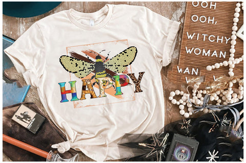 Bee Happy Vintage Sublimation Sublimation Jagonath Roy 