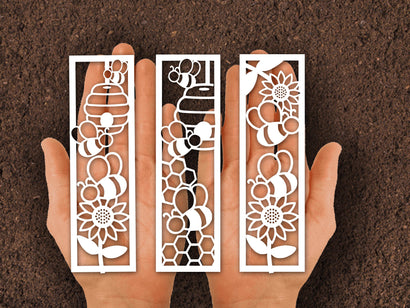 Bee Honey bookmark Paper cut SVG Johan Ru designs 
