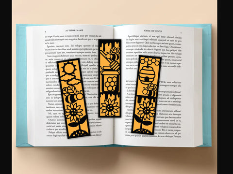 Bee Honey bookmark Paper cut SVG Johan Ru designs 