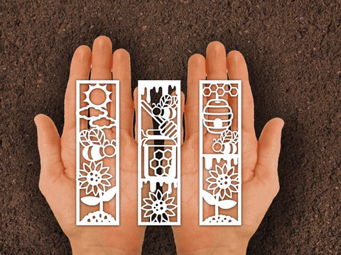 Bee Honey bookmark Paper cut SVG Johan Ru designs 