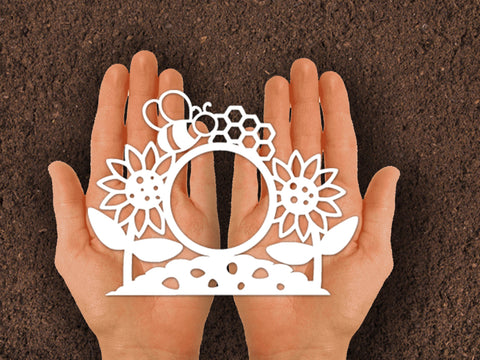 Bee Honey Circle Frame Paper cut SVG Johan Ru designs 