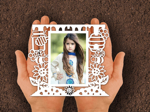 Bee Honey Frame Paper cut SVG Johan Ru designs 