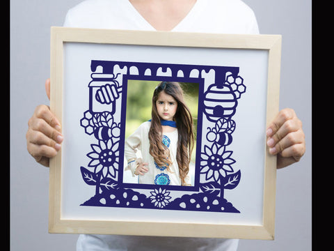 Bee Honey Frame Paper cut SVG Johan Ru designs 