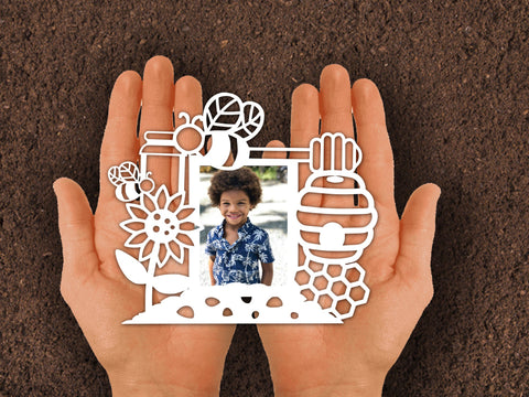 Bee Honey Frame Paper cut SVG Johan Ru designs 