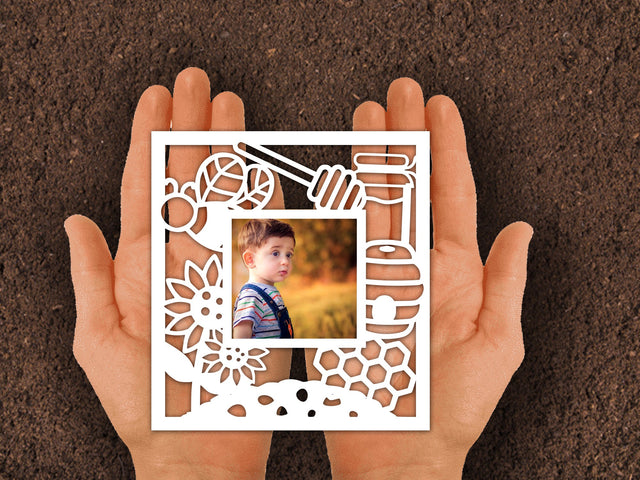 Bee Honey Frame Paper cut SVG Johan Ru designs 