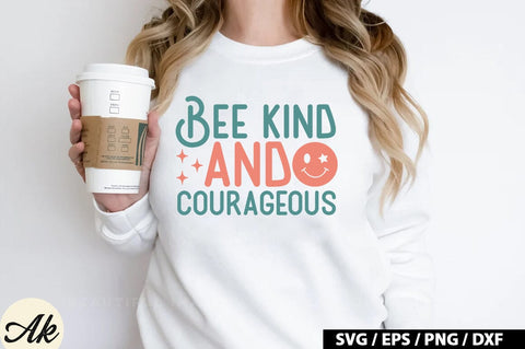 Bee kind and courageous Retro SVG SVG akazaddesign 