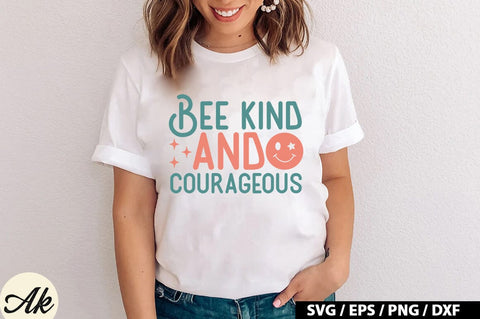 Bee kind and courageous Retro SVG SVG akazaddesign 