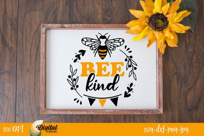 Bee Kind | Bee Cute&Funny Quotes | Bee Photo Frames SVG Evgenyia Guschina 