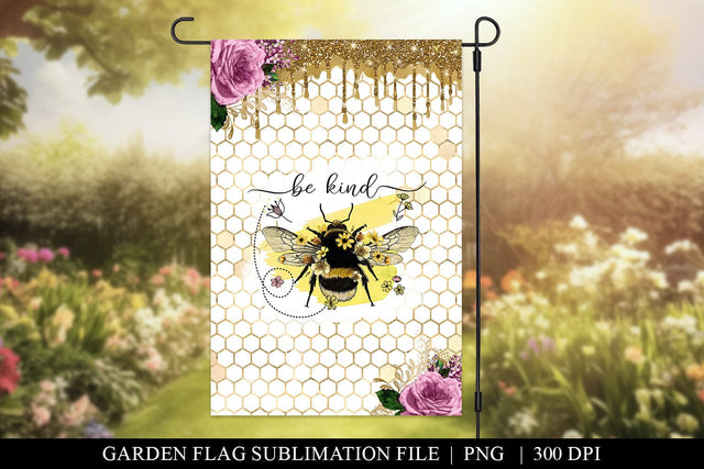 Bee Kind Garden Flag Sublimation Design Sublimation BijouBay 