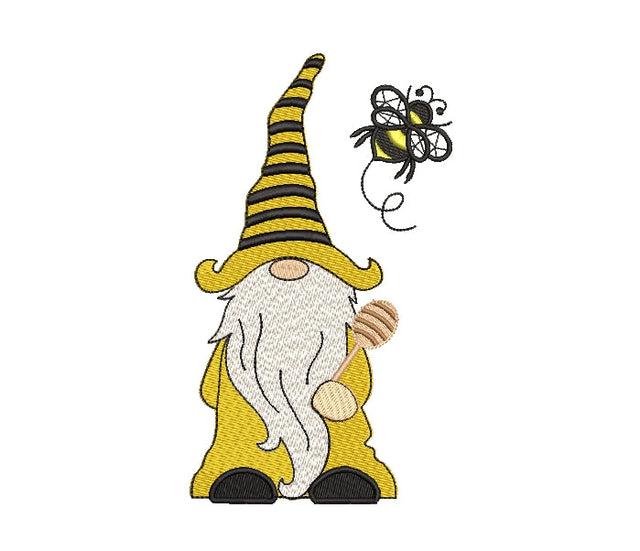 Bee kind Gnome embroidery design, 4 sizes, Instant download Embroidery/Applique DESIGNS ArtEMByNatalia 