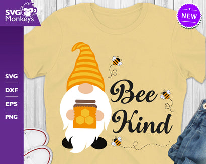 Bee Kind Gnome Svg, Honey Bee Svg, Gnome Svg SVG SvgMonkeys 