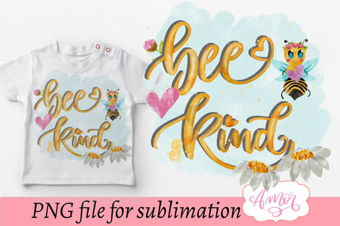 Bee kind sublimation design for T-shirts Sublimation Amorclipart 