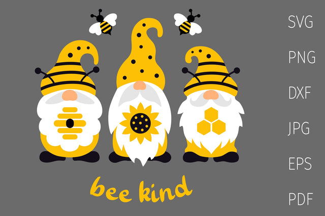 Bee kind svg, bee gnomes, gnome bee svg, summer gnome cut SVG Digital Rainbow Shop 