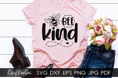 Bee Kind SVG file for cutting machines - Cricut Silhouette, Sublimation Design Bee Pun SVG Be Kind cutting file Buzz Bumble Bee cut file SVG RoseMartiniDesigns 