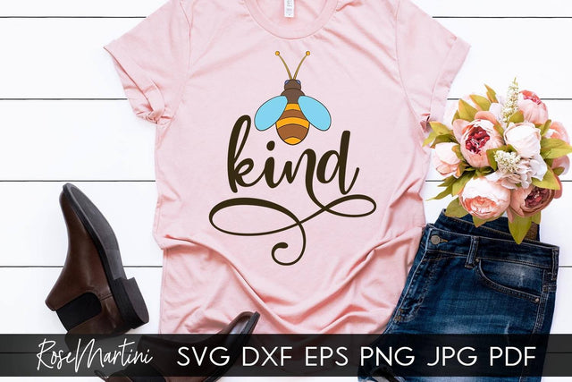 Bee Kind SVG file for cutting machines - Cricut Silhouette, Sublimation Design Bee Pun SVG Be Kind cutting file Buzz Bumble Bee cut file SVG RoseMartiniDesigns 