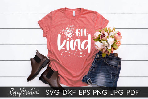 Bee Kind SVG file for cutting machines - Cricut Silhouette, Sublimation Design Bee Pun SVG Be Kind cutting file Buzz Bumble Bee cut file SVG RoseMartiniDesigns 