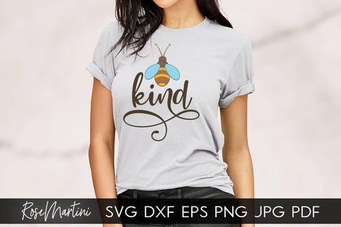 Bee Kind SVG file for cutting machines - Cricut Silhouette, Sublimation Design Bee Pun SVG Be Kind cutting file Buzz Bumble Bee cut file SVG RoseMartiniDesigns 