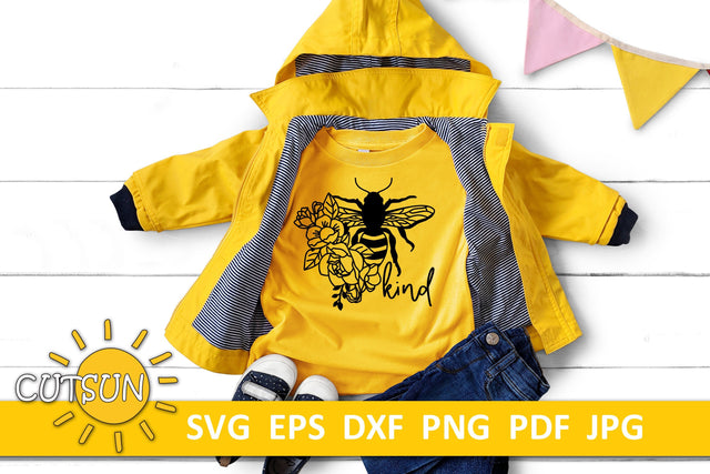 Bee kind SVG | Floral bee SVG SVG CutsunSVG 