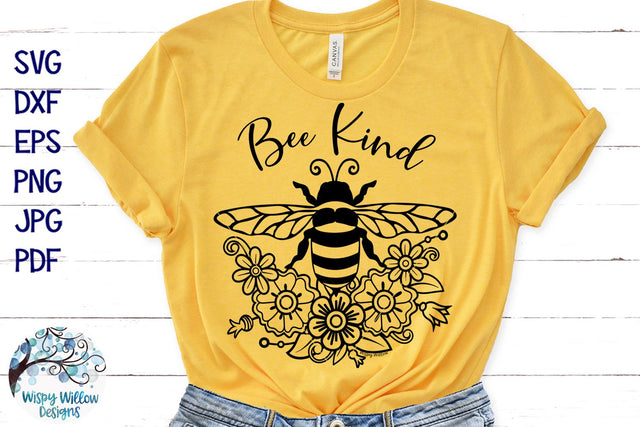 Bee Kind SVG SVG Wispy Willow Designs 