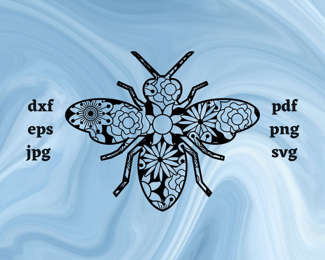 Bee Mandala SVG Cut File SVG Northern Light SVG 