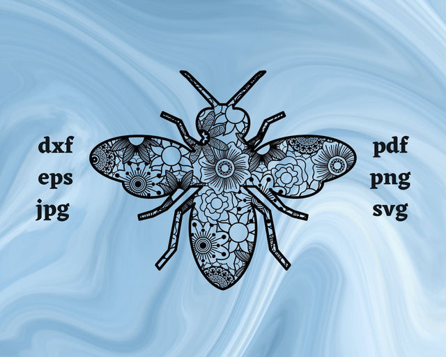 Bee Mandala SVG Cut File SVG Northern Light SVG 