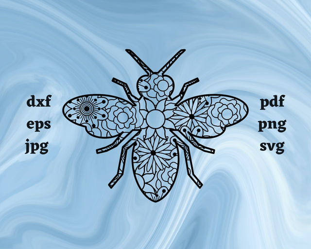 Bee Mandala SVG Cut File SVG Northern Light SVG 