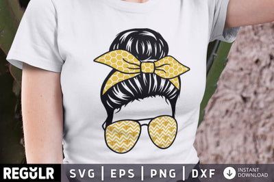 bee messy bun SVG SVG Regulrcrative 