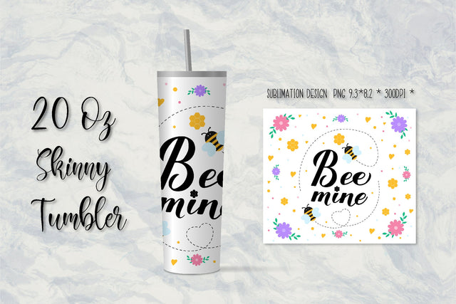 Bee mine 20oz Skinny Tumbler Sublimation Design. Sublimation Vera Fedorova 