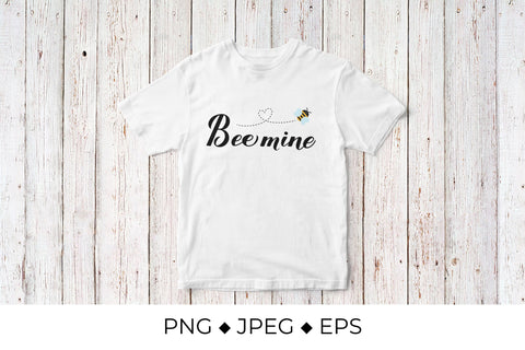 Bee Mine calligraphy hand lettering. Valentines quote Sublimation LaBelezoka 