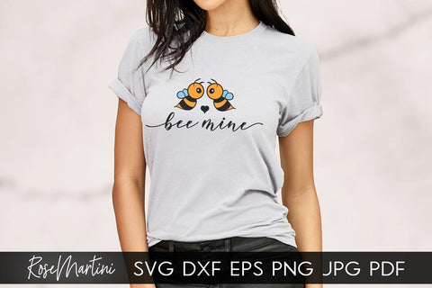 Bee Mine SVG file for cutting machines - Cricut Silhouette, Sublimation Design Bee Pun SVG Bee Happy cutting file Buzz Bumble Bee cut file SVG RoseMartiniDesigns 