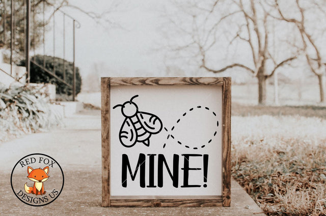 Bee Mine, Valentine's Day SVG PNG DXF Cut Files SVG RedFoxDesignsUS 