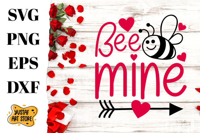 Bee mine Valentine's Day SVG SVG Yustaf Art Store 