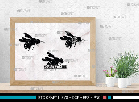 Bee Monogram, Bee Silhouette, Bee SVG, Beehive Svg, Bee Insect Svg, Honeycomb Svg, SB00227 SVG ETC Craft 