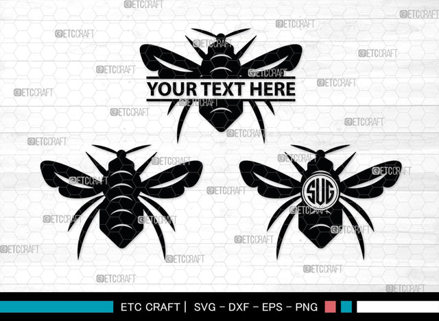 Bee Monogram, Bee Silhouette, Bee SVG, Beehive Svg, Bee Insect Svg, Honeycomb Svg, SB00227 SVG ETC Craft 