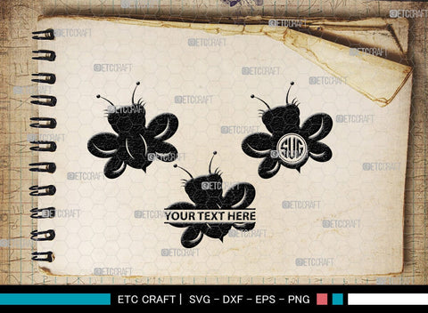 Bee Monogram, Bee Silhouette, Bee SVG, Beehive Svg, Bee Insect Svg, Honeycomb Svg, SB00227 SVG ETC Craft 