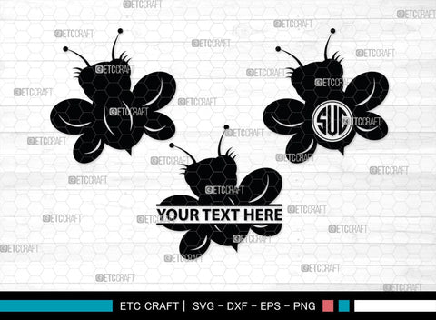 Bee Monogram, Bee Silhouette, Bee SVG, Beehive Svg, Bee Insect Svg, Honeycomb Svg, SB00227 SVG ETC Craft 