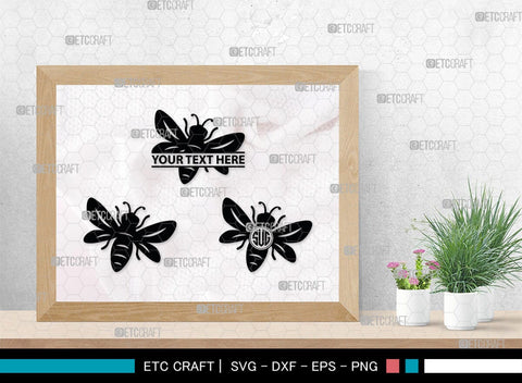 Bee Monogram, Bee Silhouette, Bee SVG, Beehive Svg, Bee Insect Svg, Honeycomb Svg, SB00227 SVG ETC Craft 