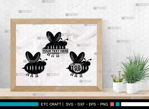 Bee Monogram, Bee Silhouette, Bee SVG, Beehive Svg, Bee Insect Svg, Honeycomb Svg, SB00227 SVG ETC Craft 