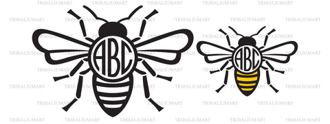 Bee monogram SVG TribaliumArtSF 
