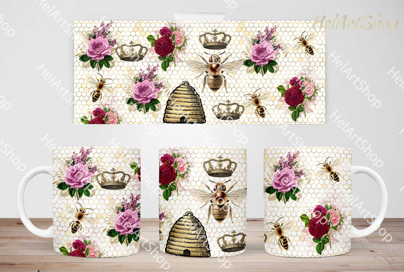 Bee Mug PNG | 11Oz Mug Png Sublimation _HelArtShop_ 
