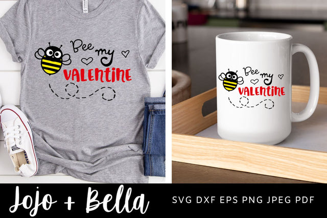 Bee My Valentine svg, Kid's Valentine Svg, Valentine Shirt Svg, Valentines Day Svg, Cute Valentines SVG, Svg files for Cricut, Silhouette, Sublimation SVG Jojo&Bella 