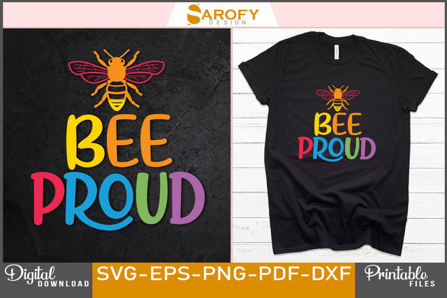 Bee Proud LGBTQ gay pride month SVG Sarofydesign 