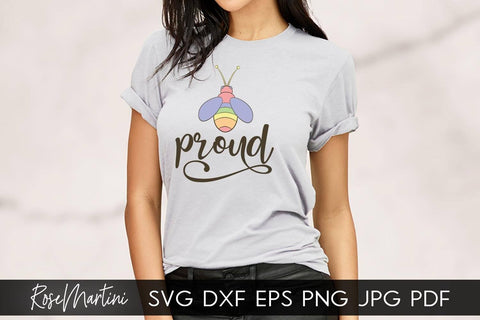 Bee Proud SVG file for cutting machines - Cricut Silhouette, Sublimation Design Bee Pun SVG Be Proud cutting file Buzz Bumble Bee cut file LGBTQ SVG RoseMartiniDesigns 