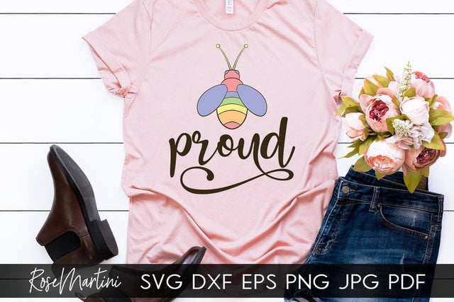 Bee Proud SVG file for cutting machines - Cricut Silhouette, Sublimation Design Bee Pun SVG Be Proud cutting file Buzz Bumble Bee cut file LGBTQ SVG RoseMartiniDesigns 