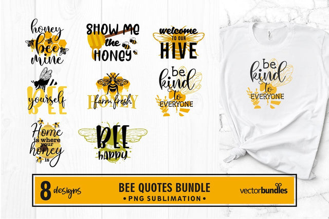 Bee quotes illustration for sublimation SVG vectorbundles 